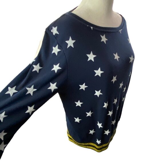 WILDFOX Stars Sailor Rope Nautical Pullover Long Sleeve Top Blue S 22-12 - Picture 6 of 15